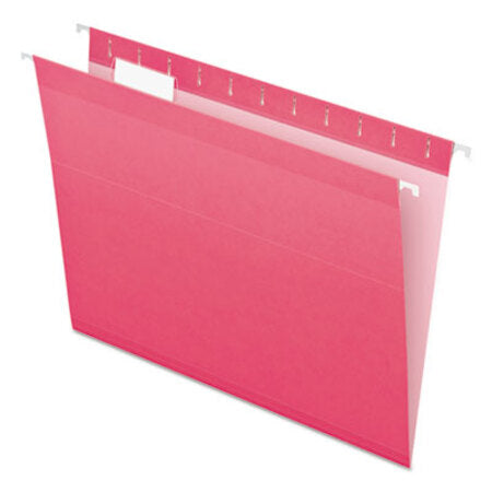 Pendaflex® Colored Reinforced Hanging Folders, Letter Size, 1/5-Cut Tab, Pink, 25/Box