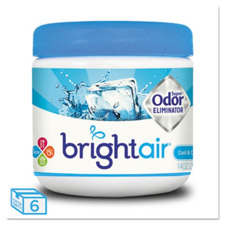 BRIGHT Air® Super Odor Eliminator, Cool and Clean, Blue, 14 oz, 6/Carton