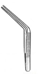 Miltex Ear Forceps Miltex® 4-1/2 Inch Length OR Grade German Stainless Steel NonSterile NonLocking Thumb Handle Angled Serrated Tip - M-267320-1612 - Each