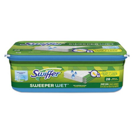 Swiffer® Wet Refill Cloths, Open Window Fresh, Cloth, White, 10 x 8, 28/Box, 6 Boxes/CT