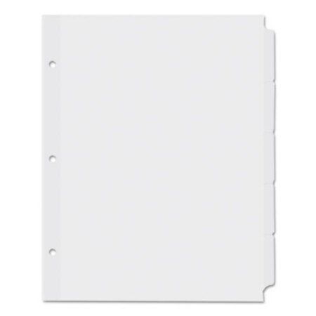 Universal® Self-Tab Index Dividers, 5-Tab, 11 x 8.5, White, 36 Sets