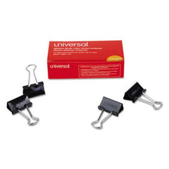 Universal® Binder Clips, Medium, Black/Silver, Dozen