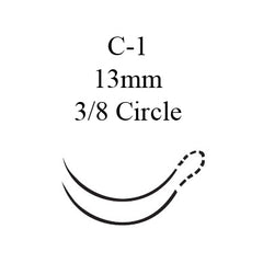 Suture with Needle Perma-Hand Nonabsorbable Coated Black Suture Braided Silk Size 6 - 0 18 Inch Suture Double-Armed 12 mm Length 3/8 Circle Taper Point Needle