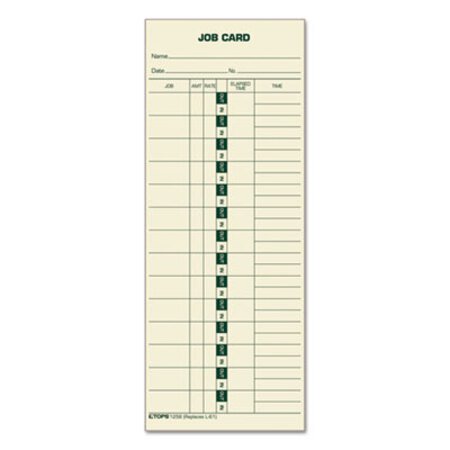 TOPS™ Job Card for Cincinnati/Lathem/Simplex, 1 Side, 3 1/2 x 9, 500/Box