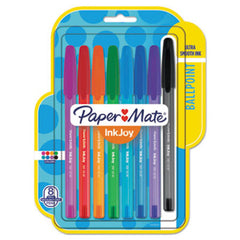 Paper Mate® InkJoy 100 Stick Ballpoint Pen, Medium 1mm, Assorted Ink/Barrel, 8/Set