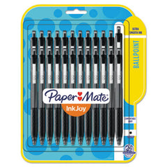 Paper Mate® InkJoy 300 RT Retractable Ballpoint Pen, 1mm, Black Ink/Barrel, 24/Pack
