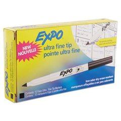 Expo® Low-Odor Dry-Erase Marker, Extra-Fine Needle Tip, Black, Dozen