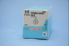 Suture with Needle Perma-Hand Nonabsorbable Coated Black Suture Braided Silk Size 4 - 0 18 Inch Suture 1-Needle 17 mm Length 1/2 Circle Reverse Cutting Needle