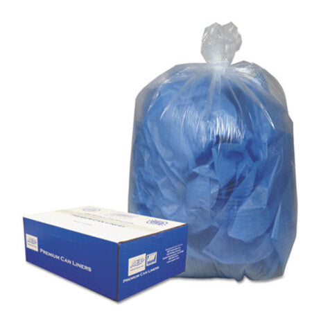 Classic Clear Linear Low-Density Can Liners, 10 gal, 0.6 mil, 24" x 23", Clear, 500/Carton