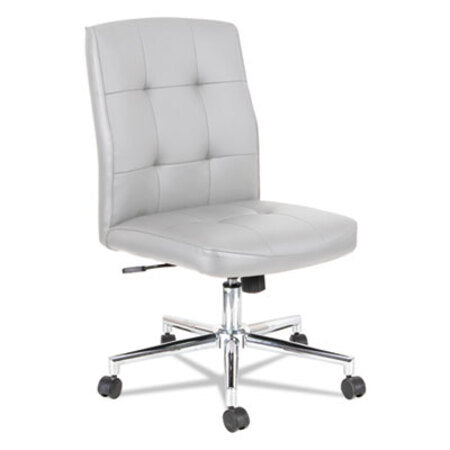 Alera® Slimline Swivel/Tilt Task Chair, Supports up to 275 lbs., White Seat/White Back, Chrome Base