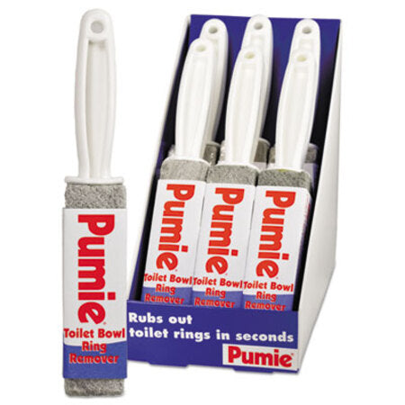 Pumie® Toilet Bowl Ring Remover with Handle, Pumice, Gray, 6/Carton
