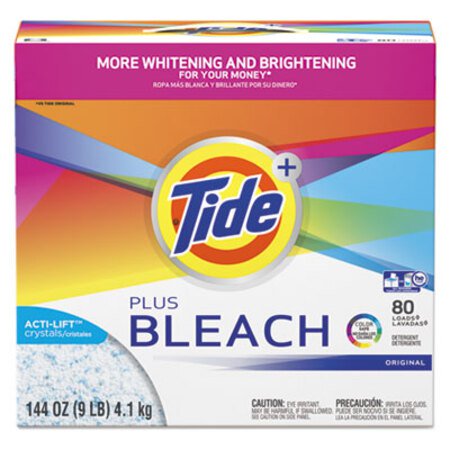 Tide® Laundry Detergent with Bleach, Tide Original Scent, Powder, 144 oz Box