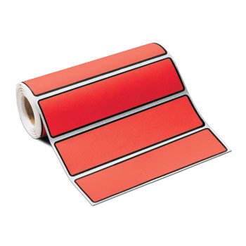 Carstens Blank Label Wide-Trak™ Multipurpose Label Red Autoclavable 1-3/8 X 5-3/8 Inch - M-271579-1477 - Roll of 1