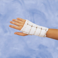 DeRoyal Cock-Up Wrist Brace DeRoyal® Canvas Right Hand White Large