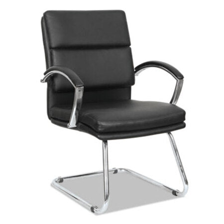 Alera® Alera Neratoli Slim Profile Guest Chair, 23.81'' x 27.16'' x 36.61'', Black Seat/Black Back, Chrome Base