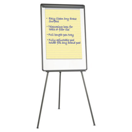 Universal® Tripod-Style Dry Erase Easel, Easel : 44" to 78", Board: 29" x 41", White/Black