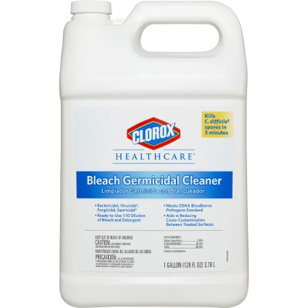 The Clorox Company Clorox Healthcare® Bleach Germicidal Surface Disinfectant Cleaner Refill Germicidal Liquid 1 gal. Jug Fruity Floral Bleach Scent NonSterile - M-272962-3178 - Case of 4