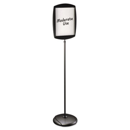 MasterVision® Floor Stand Sign Holder, Rectangle, 15x11 sign, 66"H, Black Frame