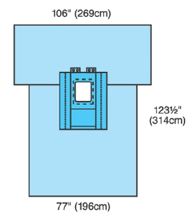 Cardinal Surgical Drape Laparoscopic / Cholecystectomy Drape 77 W X 106 W X 122 L Inch Sterile