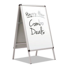 Quartet® Improv A-Frame Sign with Total Erase Surface, Aluminum, 28 1/2w x 42h, Silver