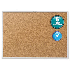 Quartet® Classic Series Cork Bulletin Board, 24 x 18, Silver Aluminum Frame