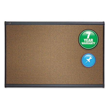 Quartet® Prestige Bulletin Board, Brown Graphite-Blend Surface, 48 x 36, Aluminum Frame