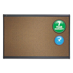Quartet® Prestige Bulletin Board, Brown Graphite-Blend Surface, 48 x 36, Aluminum Frame