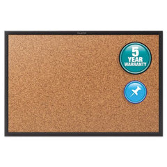 Quartet® Classic Series Cork Bulletin Board, 24x18, Black Aluminum Frame