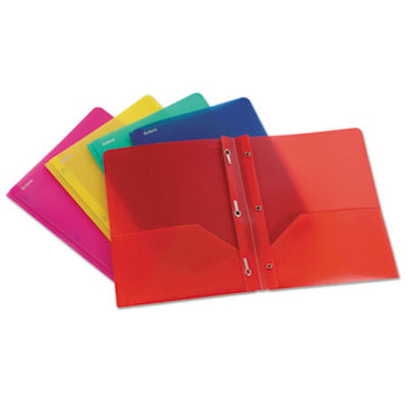 Oxford™ Two-Pocket Portfolio, Tang Fastener, 1/2" Capacity, Assorted Colors, 25/Box