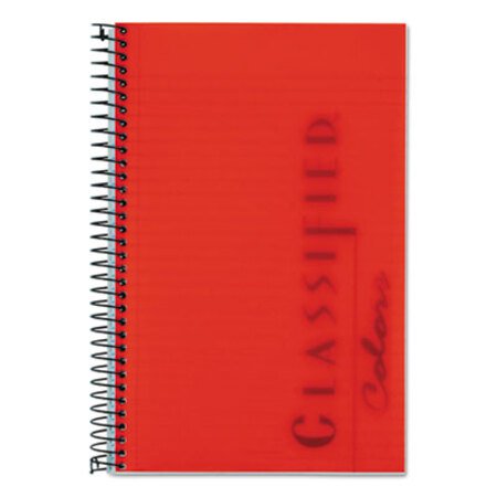 TOPS™ Color Notebooks, 1 Subject, Narrow Rule, Ruby Red Cover, 8.5 x 5.5, 100 Sheets