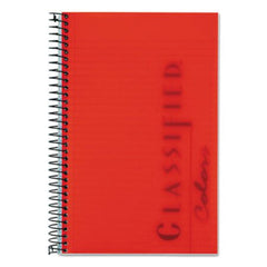 TOPS™ Color Notebooks, 1 Subject, Narrow Rule, Ruby Red Cover, 8.5 x 5.5, 100 Sheets