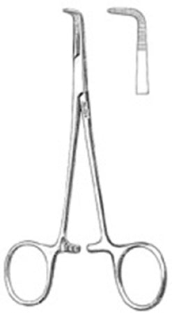 Miltex Hemostatic Forceps Miltex® Baby Mixter 5-1/4 Inch Length OR Grade German Stainless Steel NonSterile Ratchet Lock Finger Ring Handle Full Curved Extra Delicate Serrated Tips - M-275615-3359 - Each