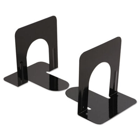 Universal® Economy Bookends, Standard, 4 3/4 x 5 1/4 x 5, Heavy Gauge Steel, Black