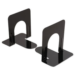 Universal® Economy Bookends, Nonskid, 4 3/4 x 5 1/4 x 5, Heavy Gauge Steel, Black