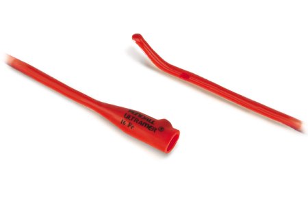 Cardinal Urethral Catheter Dover™ Coude Tip Hydrophilic Coated Red Rubber 14 Fr. 12 Inch