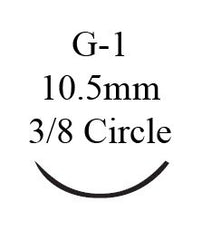 J & J Healthcare Systems Suture with Needle Absorbable Uncoated Undyed Suture Chromic Gut Size 6 - 0 18 Inch Suture 1-Needle 10.5 mm Length 3/8 Circle Reverse Cutting Needle