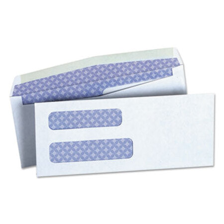 Universal® Double Window Business Envelope, #8 5/8, Square Flap, Gummed Closure, 3.63 x 8.63, White, 500/Box