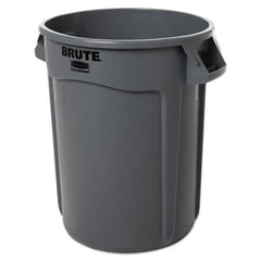 Rubbermaid® Commercial Round Brute Container, Plastic, 32 gal, Gray