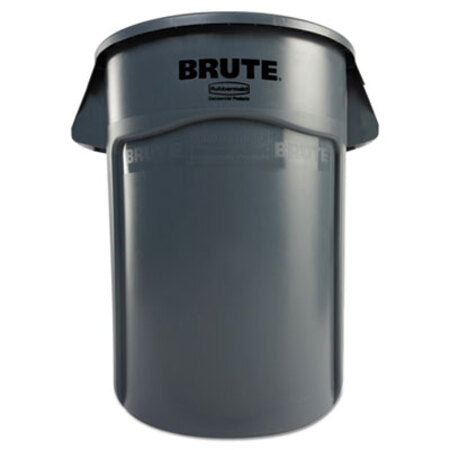 Rubbermaid® Commercial Brute Vented Trash Receptacle, Round, 44 gal, Gray