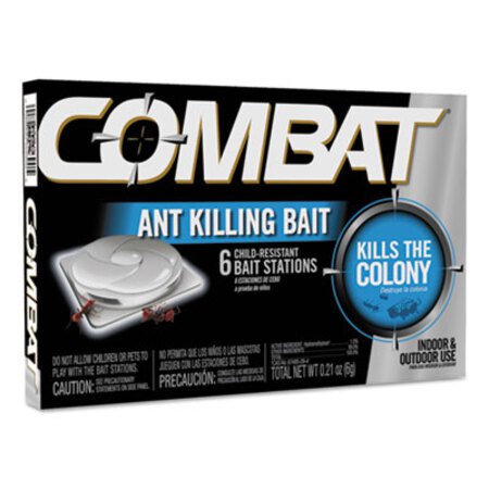 Combat® Combat Ant Killing System, Child-Resistant, Kills Queen and Colony, 6/Box, 12 Boxes/Carton