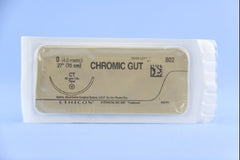 Suture with Needle Absorbable Uncoated Undyed Suture Chromic Gut Size 0 27 Inch Suture 1-Needle 40 mm Length 1/2 Circle Taper Point Needle