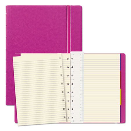 Filofax® Notebook, 1 Subject, Medium/College Rule, Fuchsia Cover, 8.25 x 5.81, 112 Sheets