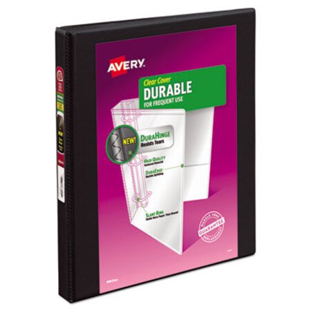 Avery® Durable View Binder with DuraHinge and Slant Rings, 3 Rings, 0.5" Capacity, 11 x 8.5, Black