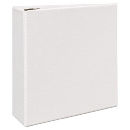 Avery® Durable View Binder with DuraHinge and EZD Rings, 3 Rings, 4" Capacity, 11 x 8.5, White, (9801)