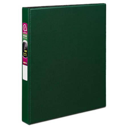 Avery® Durable Non-View Binder with DuraHinge and Slant Rings, 3 Rings, 1" Capacity, 11 x 8.5, Green