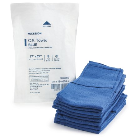 O.R. Towel McKesson 17 W X 27 L Inch Blue Sterile