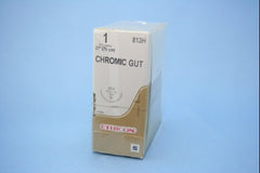 Suture with Needle Absorbable Uncoated Undyed Suture Chromic Gut Size 1 27 Inch Suture 1-Needle 36 mm Length 1/2 Circle Taper Point Needle