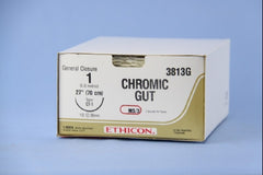 Suture with Needle Absorbable Uncoated Undyed Suture Chromic Gut Size 1 27 Inch Suture 1-Needle 36 mm Length 1/2 Circle Taper Point Needle