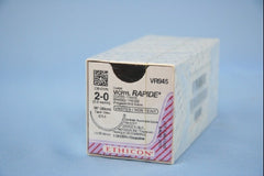 Suture with Needle Coated Vicryl Rapide Absorbable Coated Undyed Suture Braided Polyglactin 910 Size 2 - 0 36 Inch Suture 1-Needle 36 mm Length 1/2 Circle Taper Point Needle