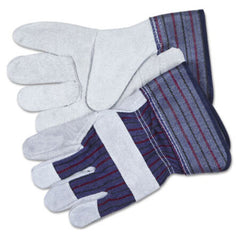 MCR™ Safety Split Leather Palm Gloves, Large, Gray, Pair